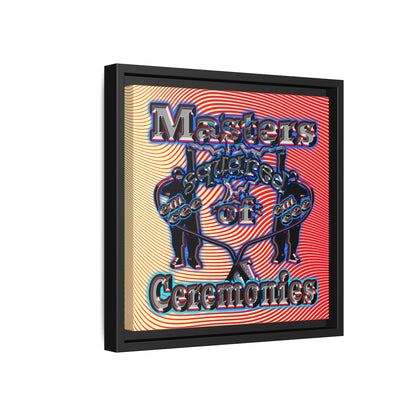 em cee squared - framed canvas art (yellow-orange wave)