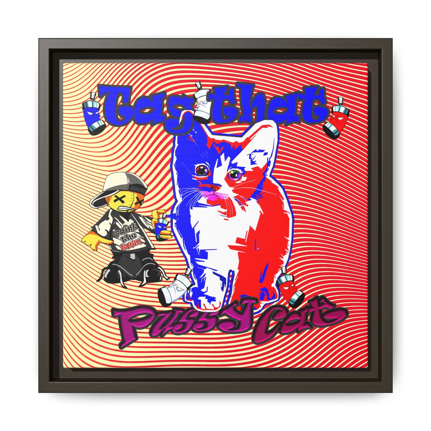 tag that - framed canvas art (yellow-orange wave)
