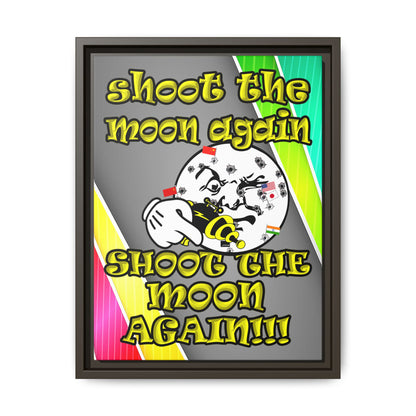 shoot the moon again - framed canvas art (rainbow split)