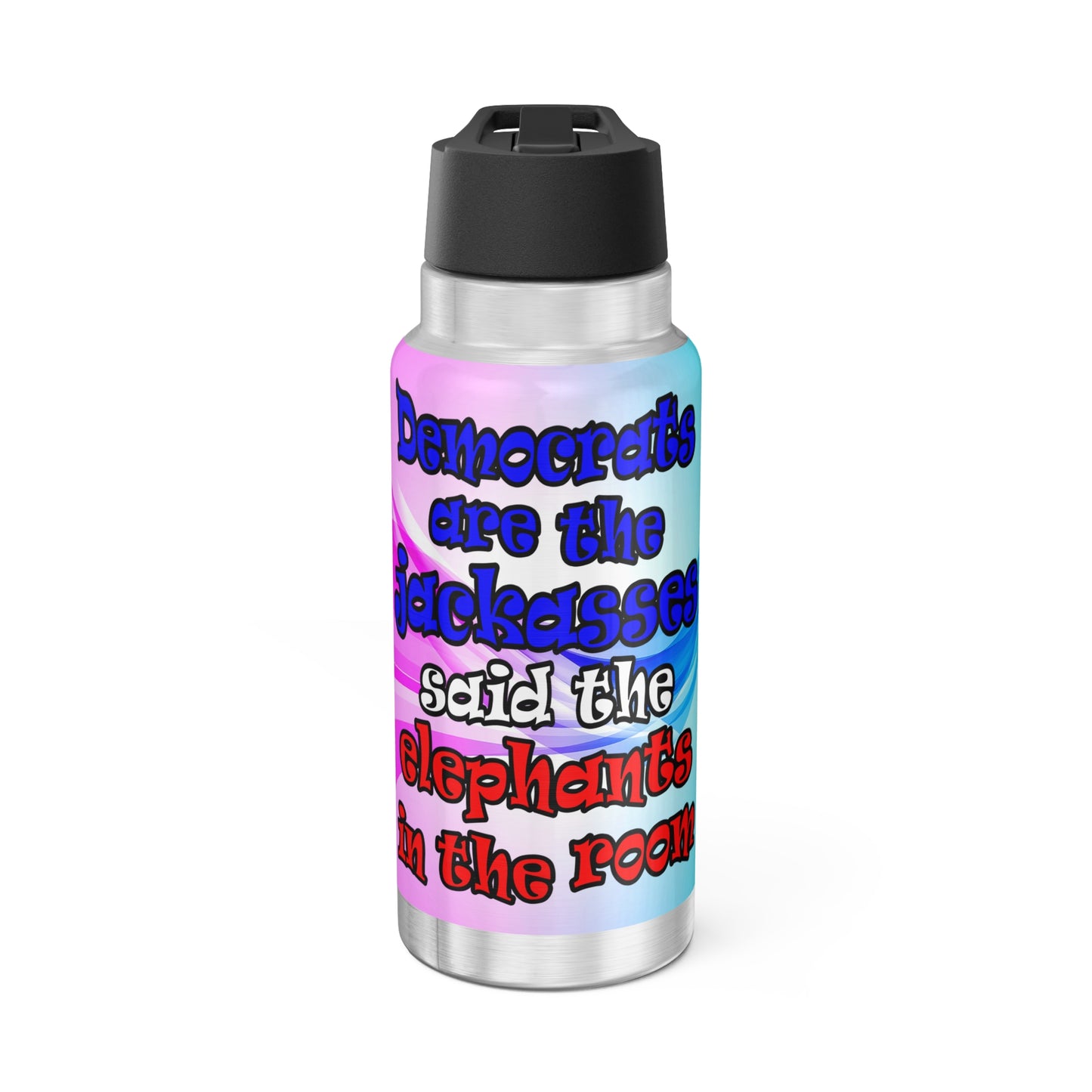 donkeys and elephants - Gator Tumbler, 32oz  (light blue-pink wave)