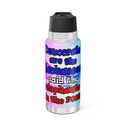 donkeys and elephants - Gator Tumbler, 32oz  (light blue-pink wave)