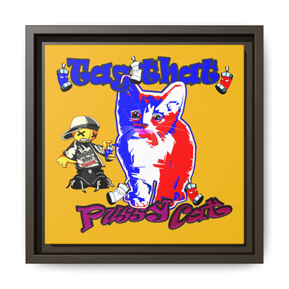 tag that - framed canvas art (yellow)