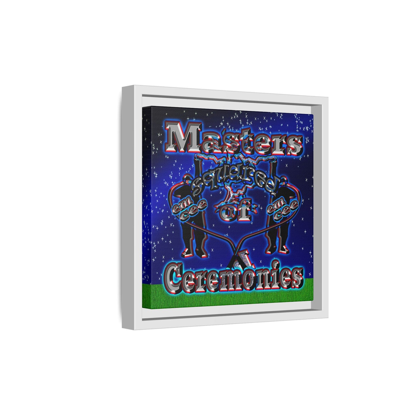 em cee squared - framed canvas art ('snoops' background)