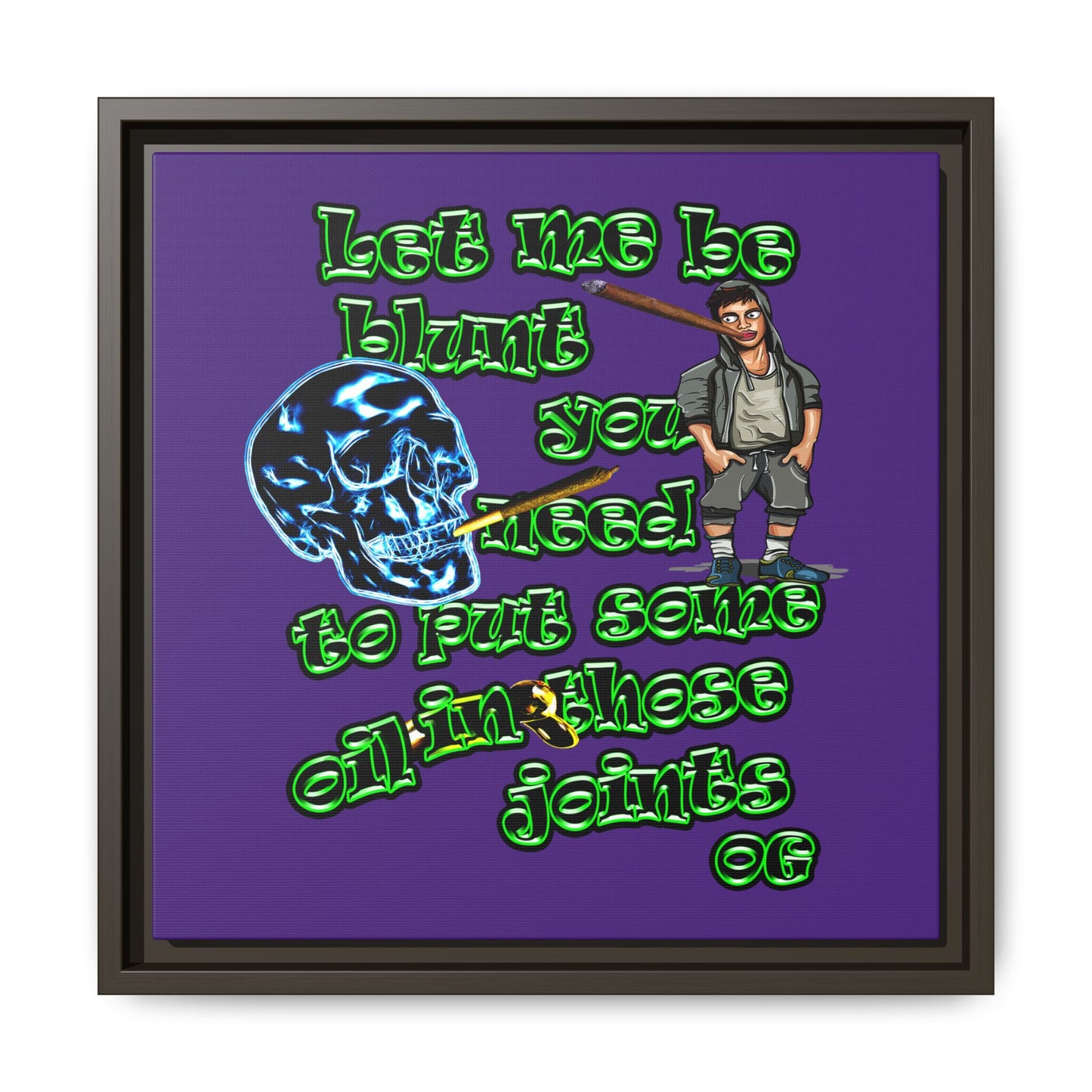 og - framed canvas art (purple)