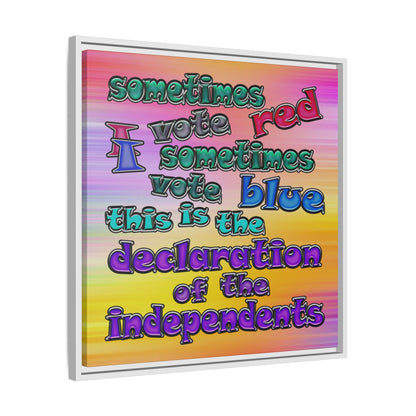 declaration of the independents - framed canvas art (color blur)
