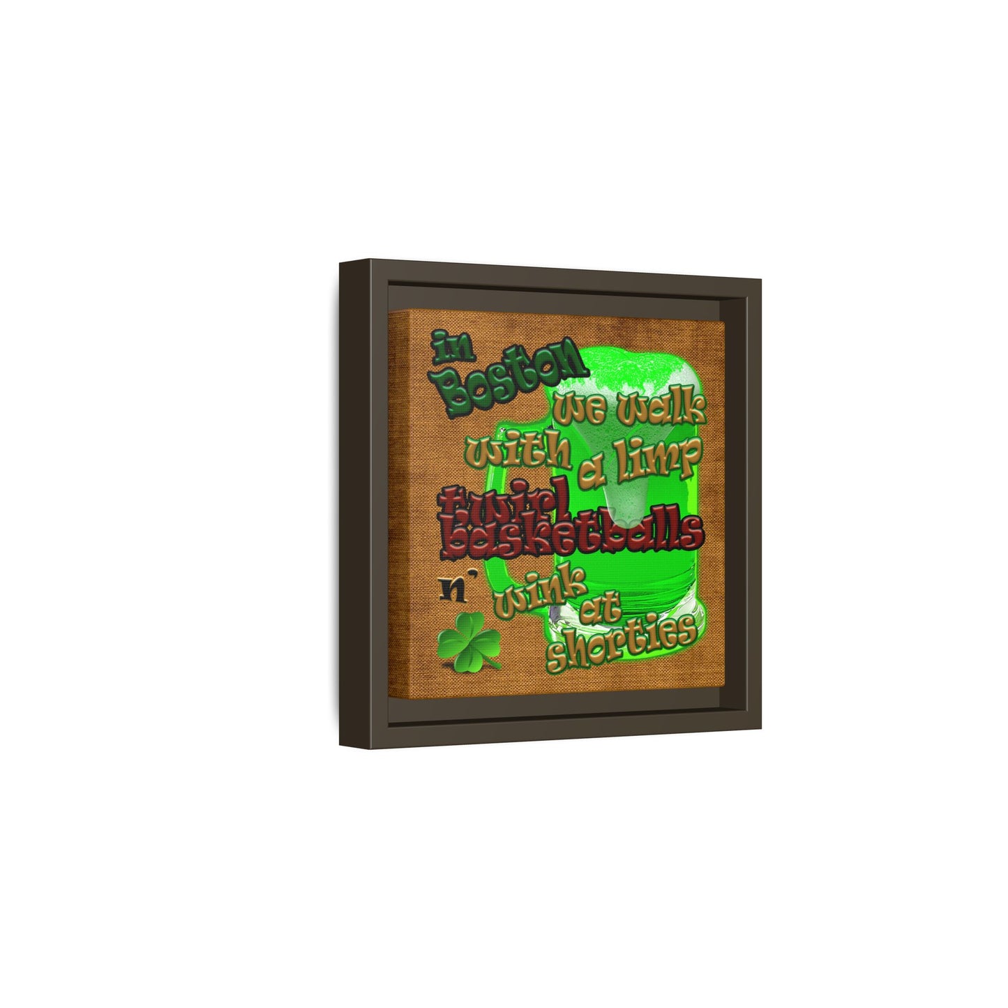 celtics logo - framed canvas art (brown papyrus)