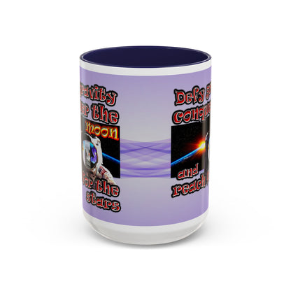 defy conquer reach - Accent Mug (light blue-pink wave)