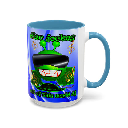 disc jockey - Accent Mug (blue-white wave)