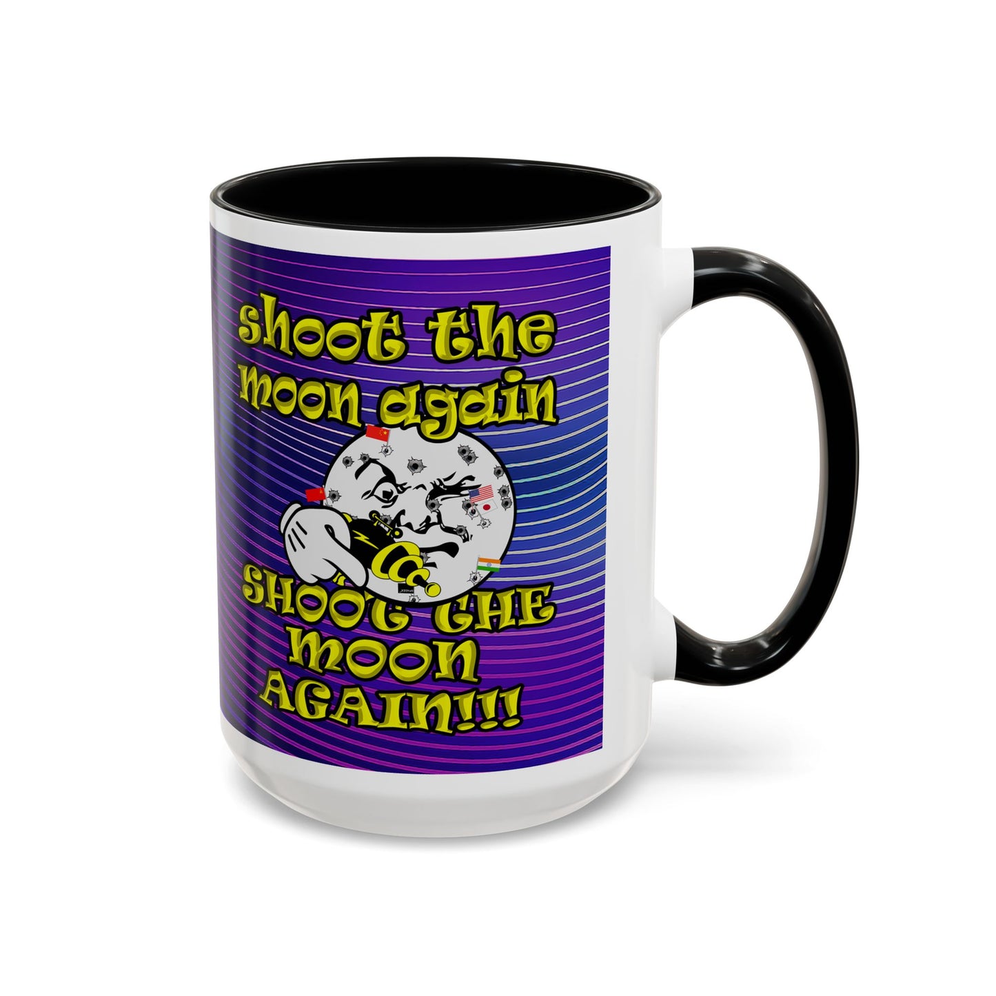 shoot the moon again - Accent Mug (purple wave)