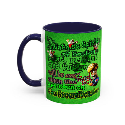 christmas spirits of boston - Accent Mug (green turf)
