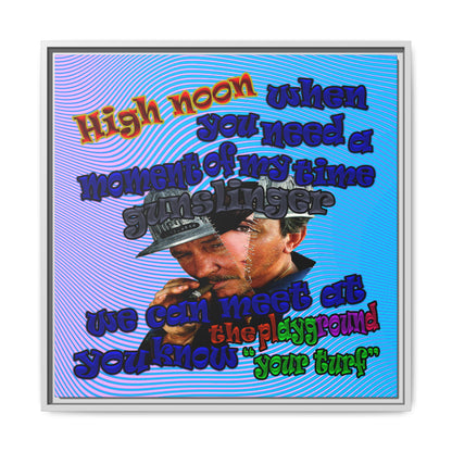 high noon - framed canvas art (light blue-purple wave)