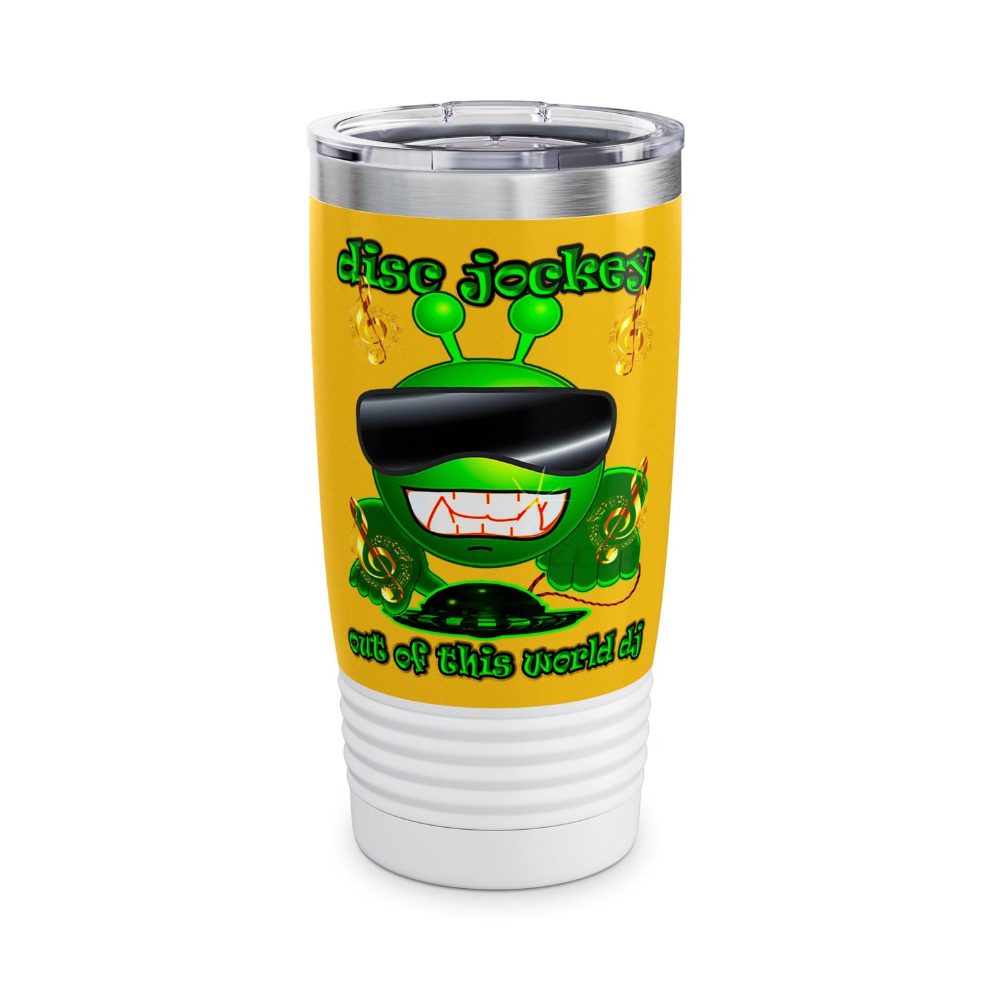disc jockey - Ringneck Tumbler, 20oz (yellow)