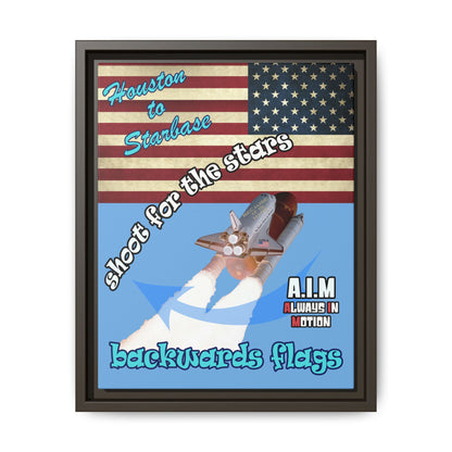 shoot for the stars - framed canvas art (light blue)