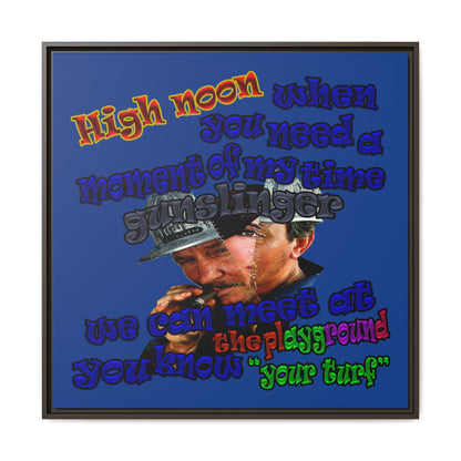 high noon - framed canvas art (dark blue)