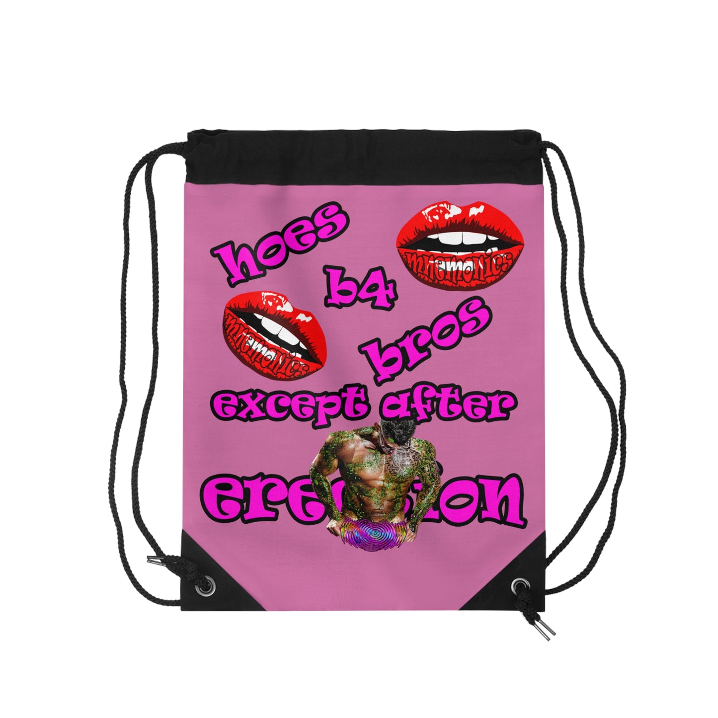 hoes b4 bros - Drawstring Bag (light pink)