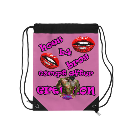hoes b4 bros - Drawstring Bag (light pink)
