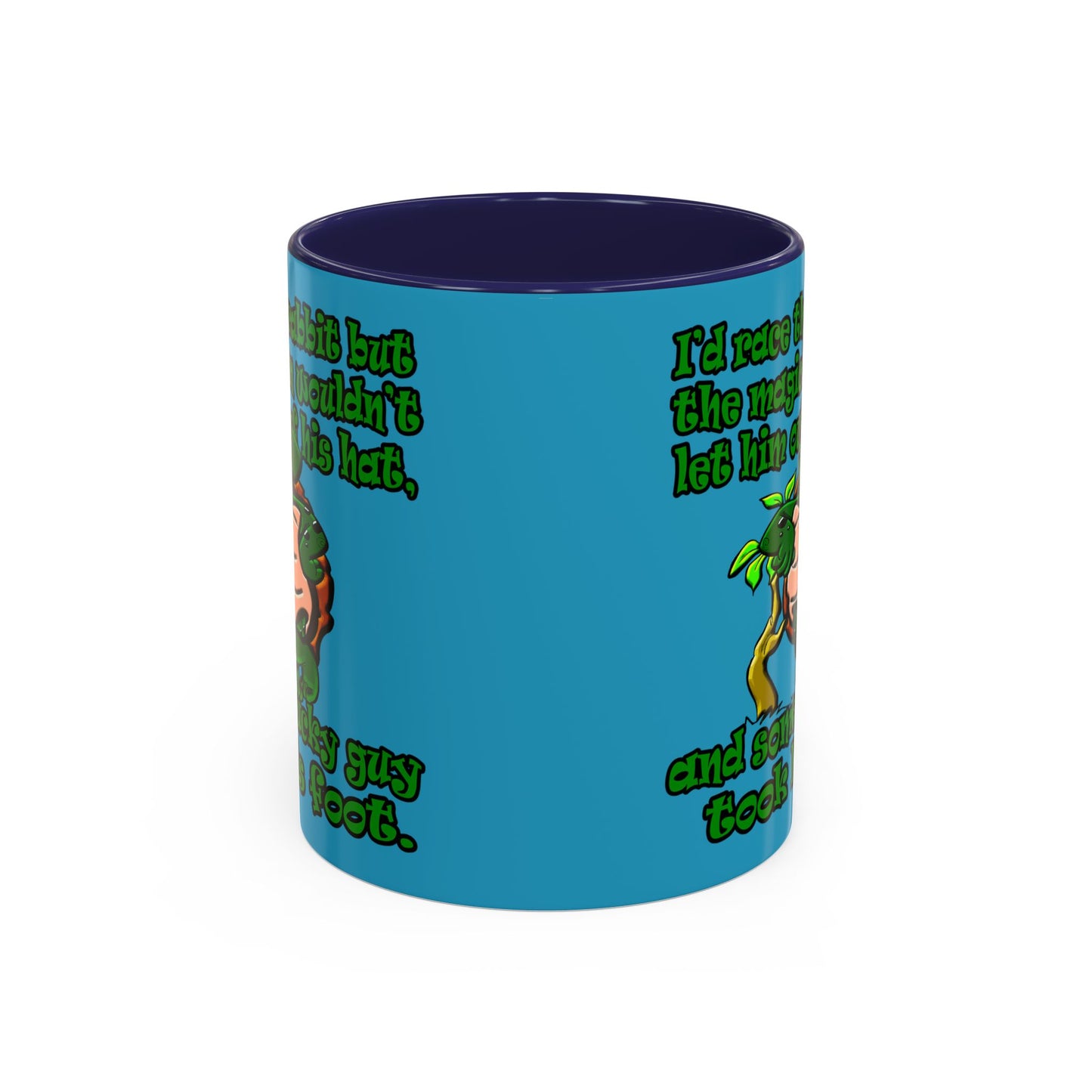 turtle race - Accent Mug (turquoise)