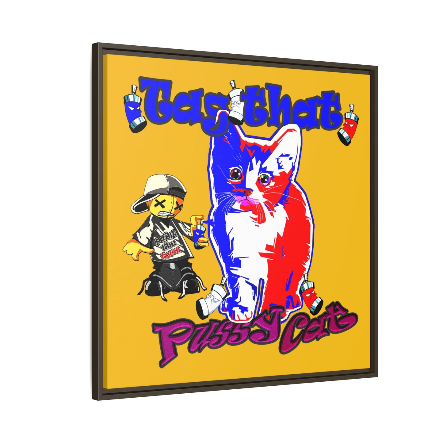 tag that - framed canvas art (yellow)