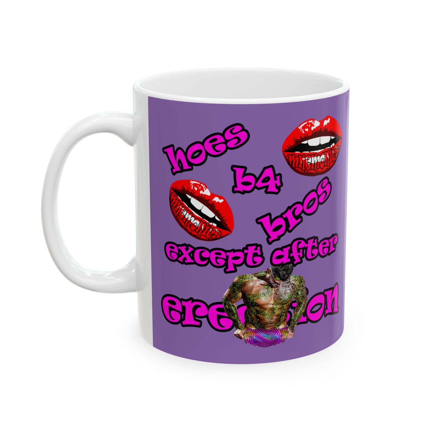 hoes b4 bros - White Mug (light purple)