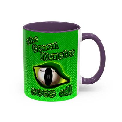 green monster - Accent Mug (logo green)