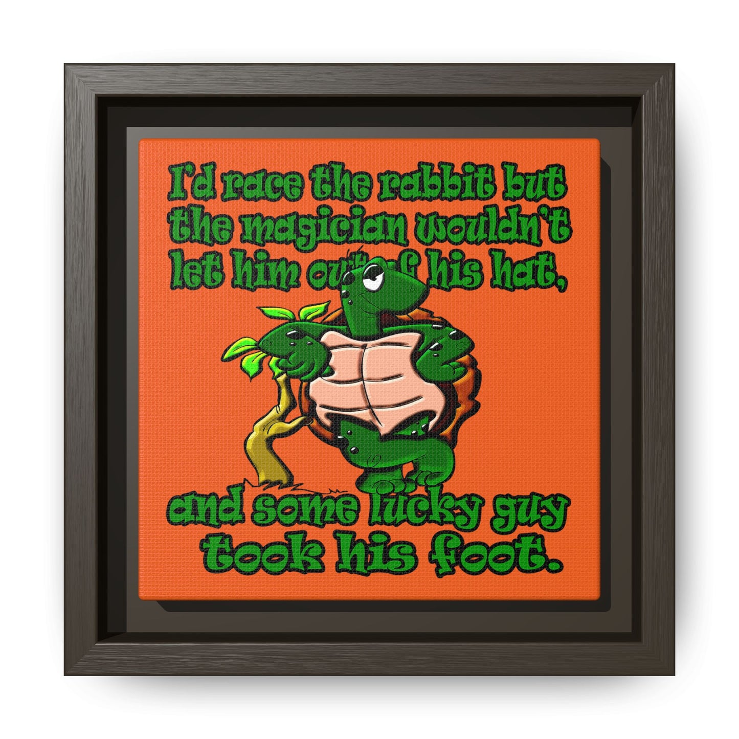 turtle race - framed canvas art (orange)