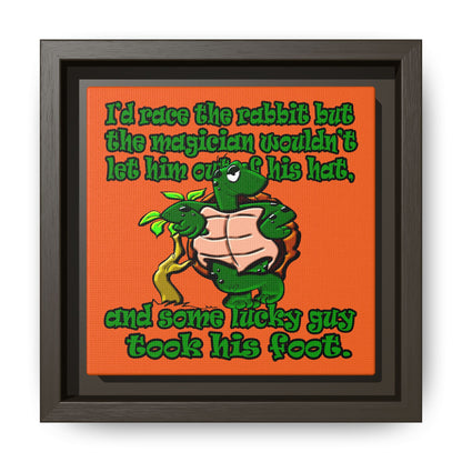 turtle race - framed canvas art (orange)