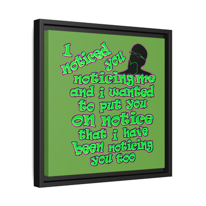 noticed you noticing - framed canvas art (green)