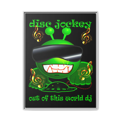 disc jockey - framed canvas art (black)