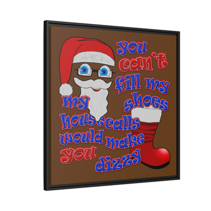 santa's shoes - framed canvas art (brown)