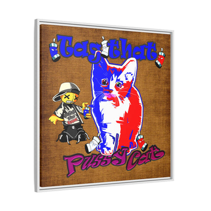 tag that - framed canvas art (brown papyrus)