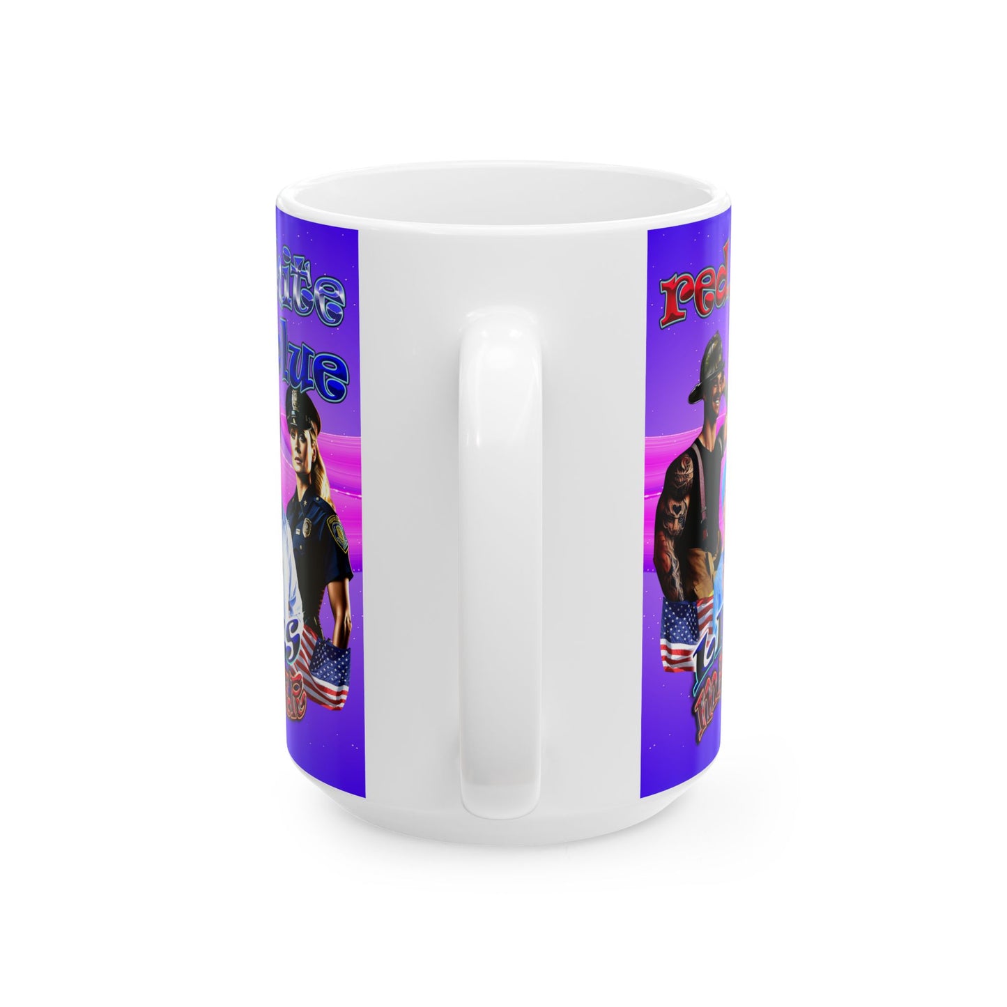 rw&b lives matter - White Mug (purple-pink wave)