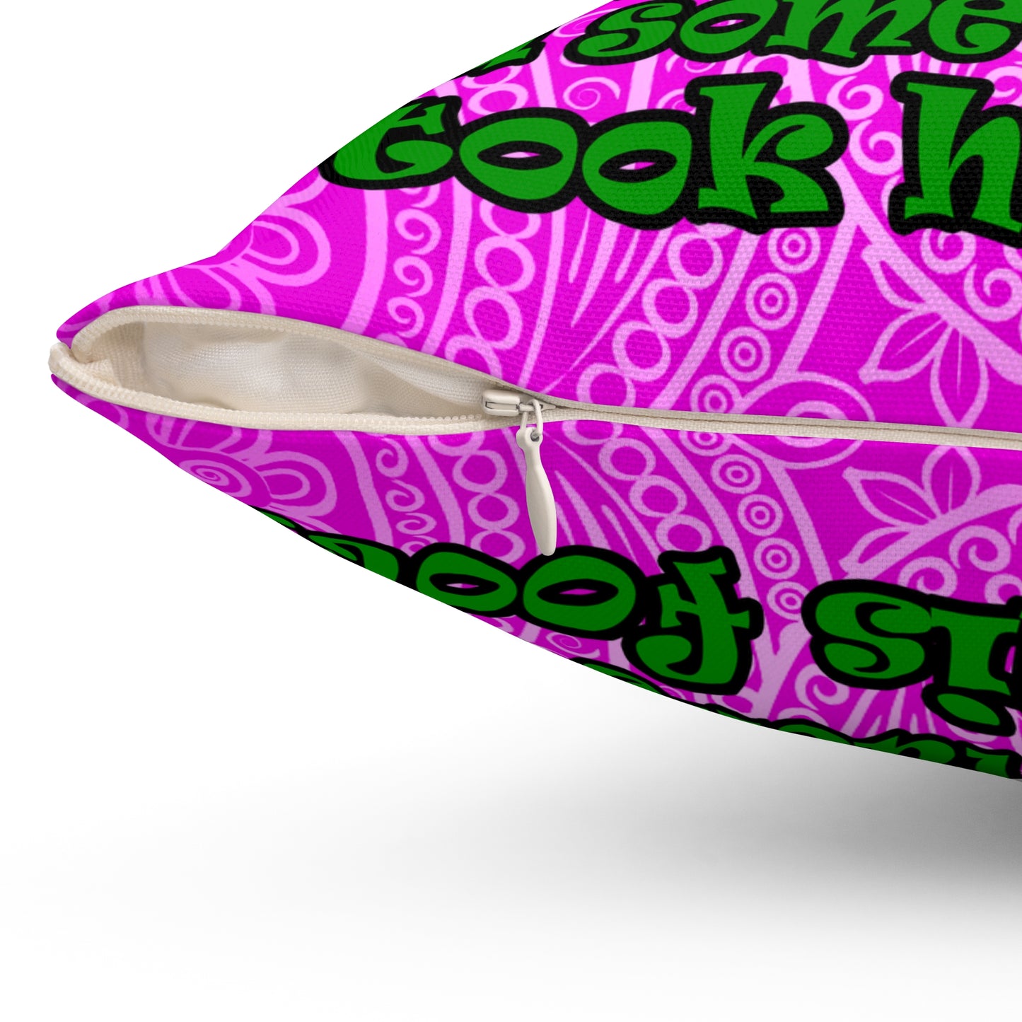 turtle race - Spun Polyester Square Pillow - (pink swirl)