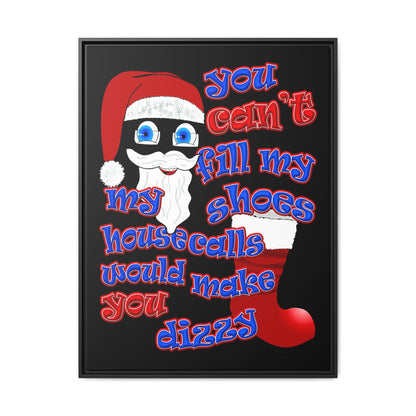 santa's shoes - framed canvas art (black)