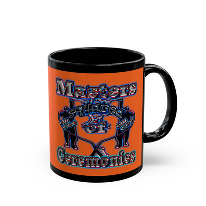 em cee squared - Black Mug (orange)