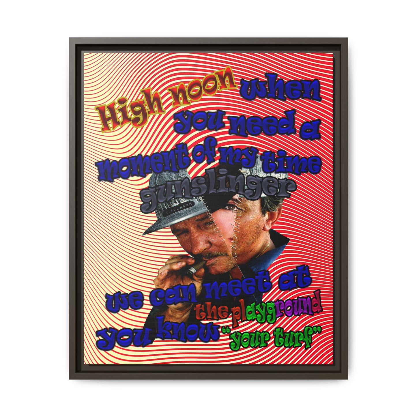 high noon - framed canvas art (yellow-orange wave)