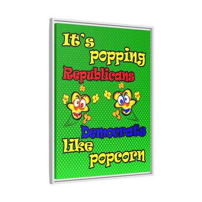 popping like popcorn - framed canvas art (logo green)