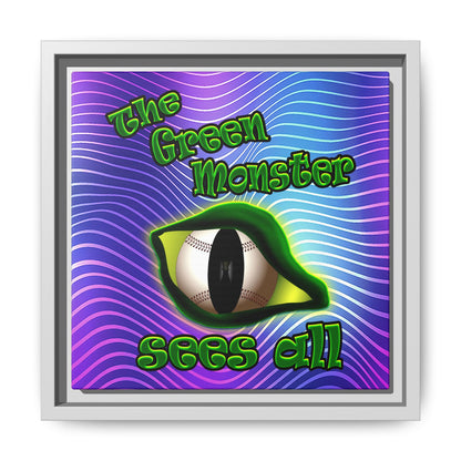 green monster - framed canvas art (purple wave)