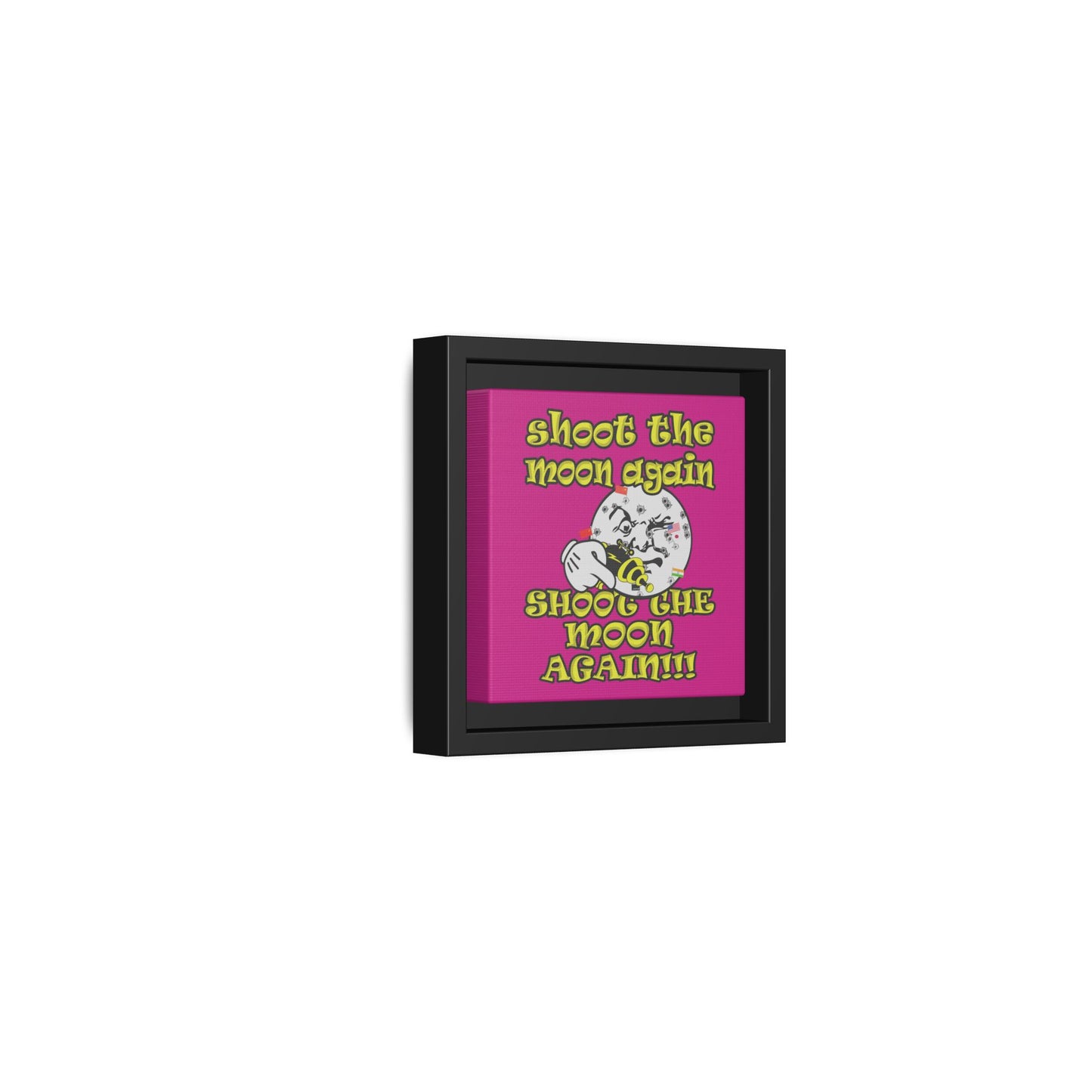 shoot the moon again - framed canvas art (pink)