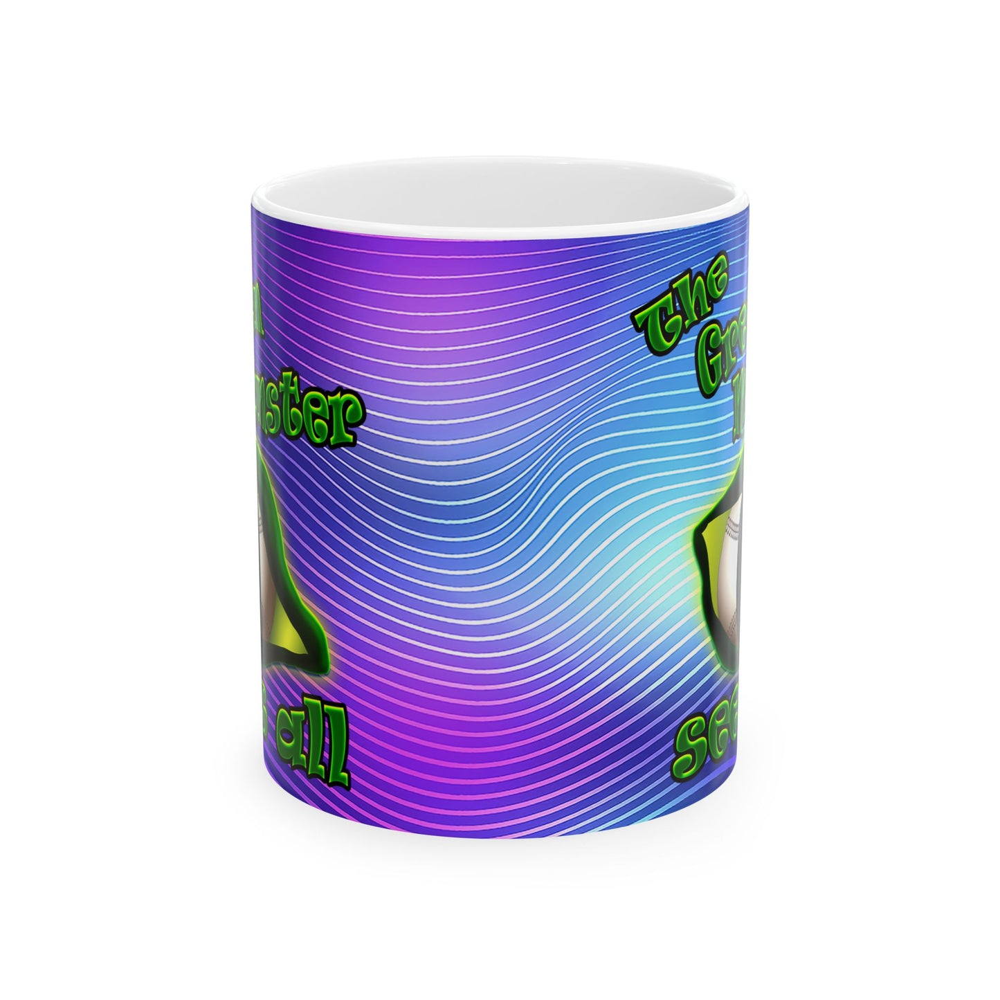 green monster - White Mug (purple wave)