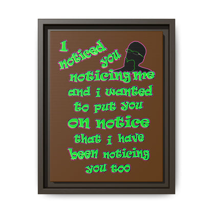 noticed you noticing - framed canvas art (brown)