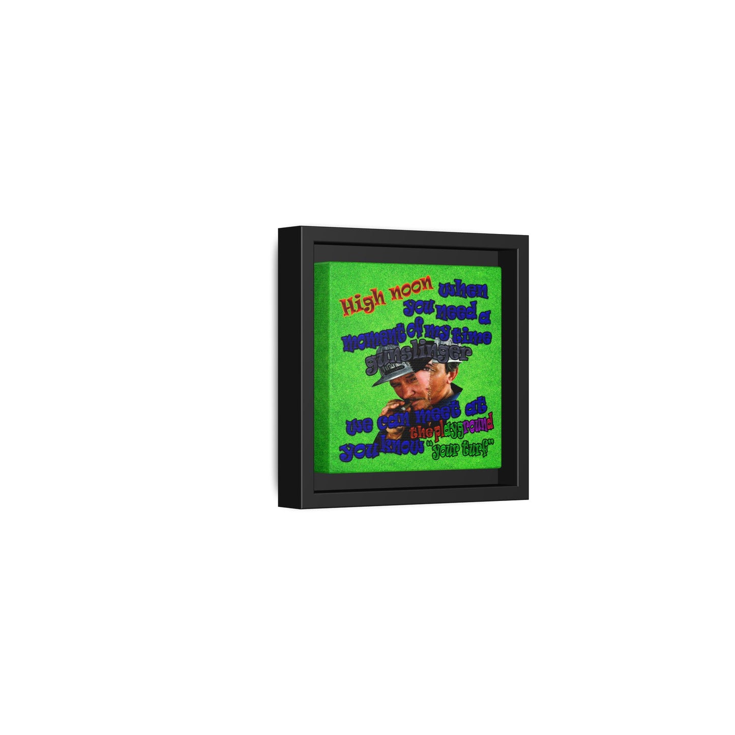 high noon - framed canvas art (green turf)