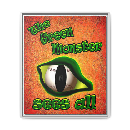 green monster - framed canvas art (burnt orange)