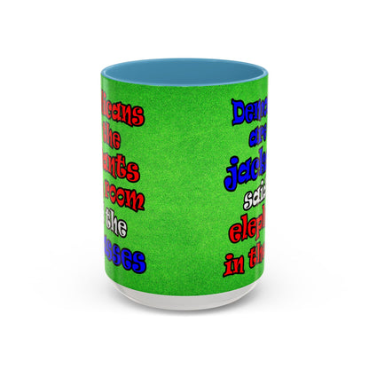donkeys and elephants - Accent Mug (green turf)