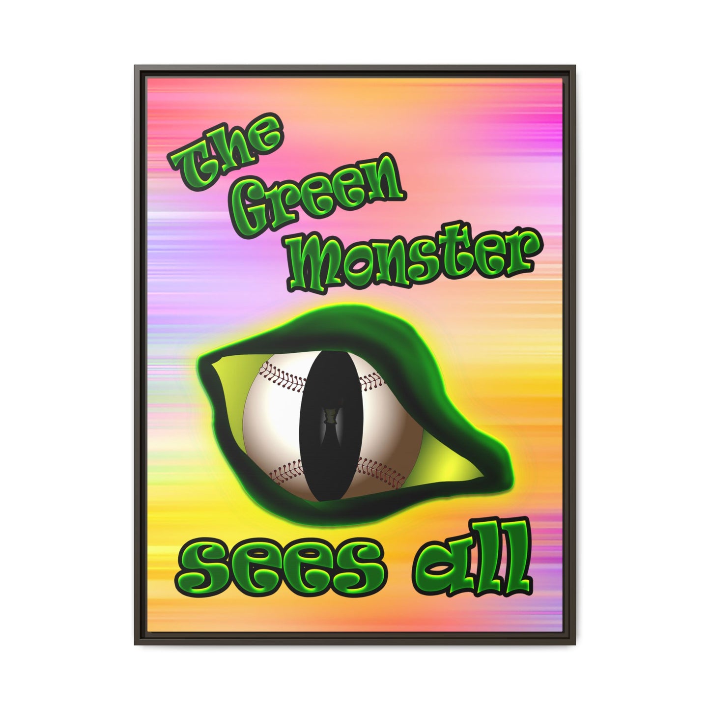 green monster - framed canvas art (color blur)