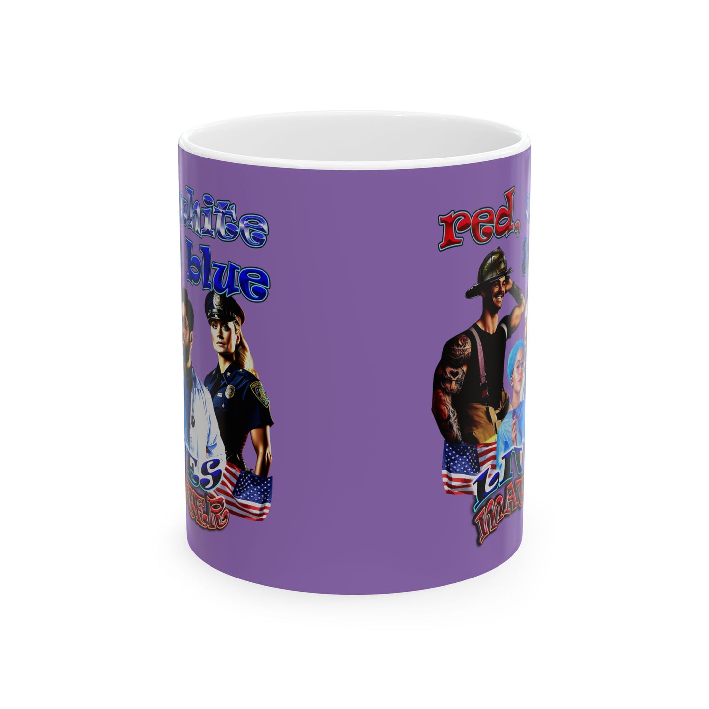 rw&b lives matter - White Mug (light purple)
