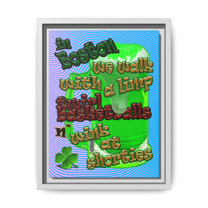 celtics logo - framed canvas art (light blue-purple wave)