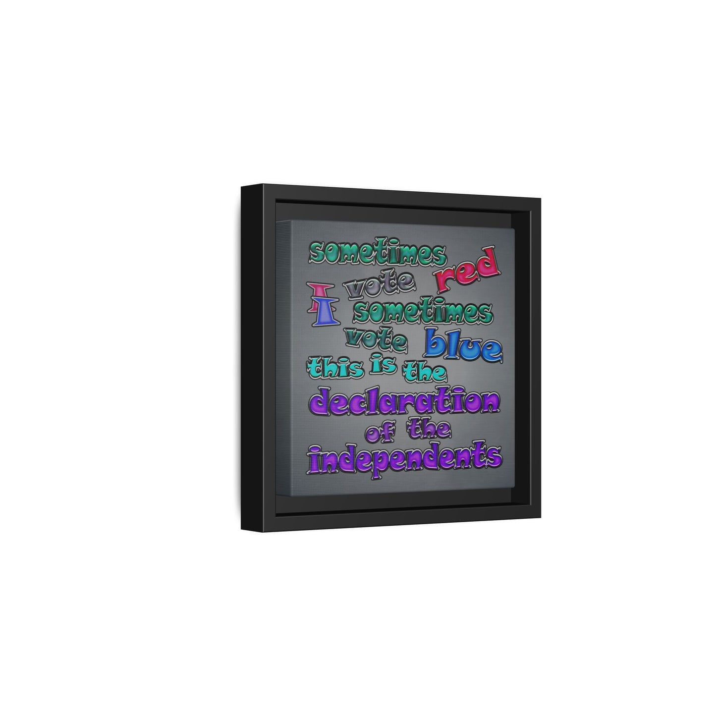 declaration of the independents - framed canvas art (grey-light grey)