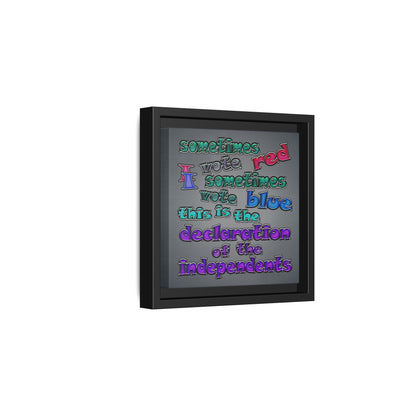 declaration of the independents - framed canvas art (grey-light grey)