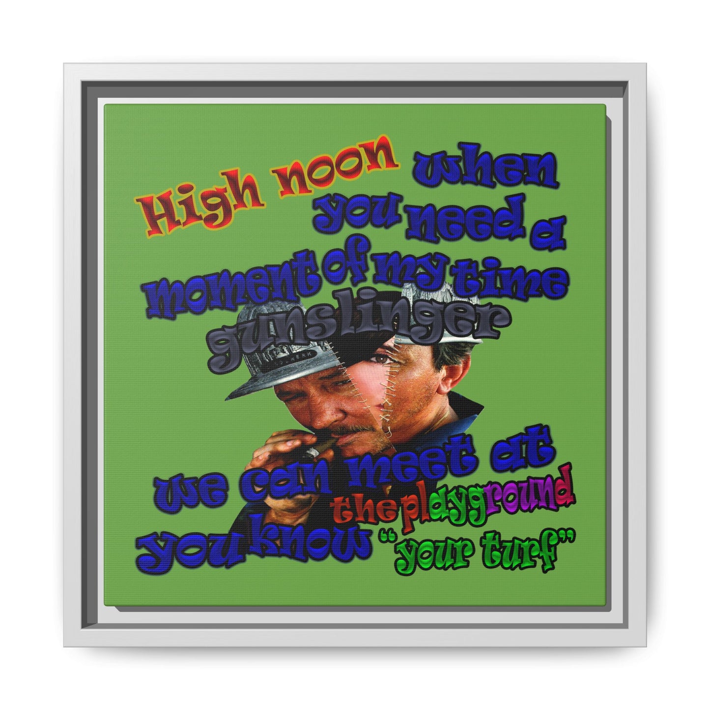 high noon - framed canvas art (green)