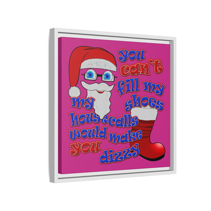 santa's shoes - framed canvas art (pink)